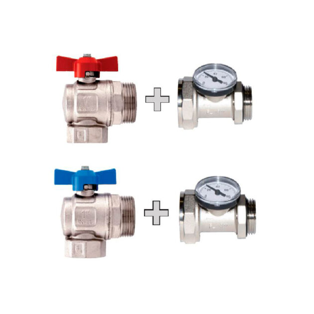 Set de robineti cu olandez ITAP pentru distribuitoare, 1”