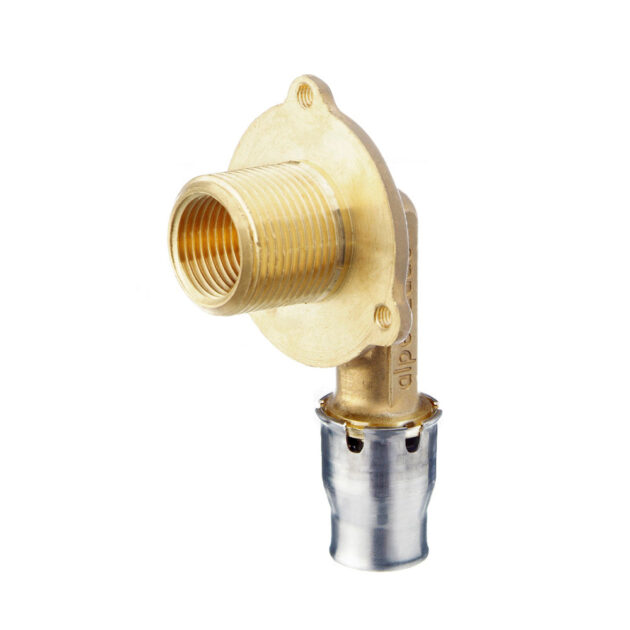 Cot prin impingere (Push-fit) pentru vas toaleta incastrat din alama 16 mm - 1/2" FI - 3/4" FE, FRANKISCHE - ALPEX-PLUS