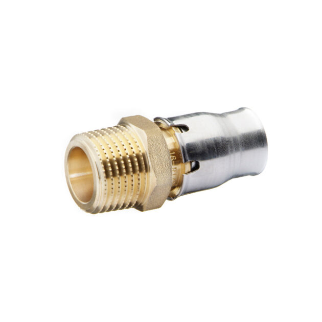 Racord prin impingere (Push-fit) cu filet exterior din alama 16 mm - 3/8" FE, FRANKISCHE - ALPEX-PLUS