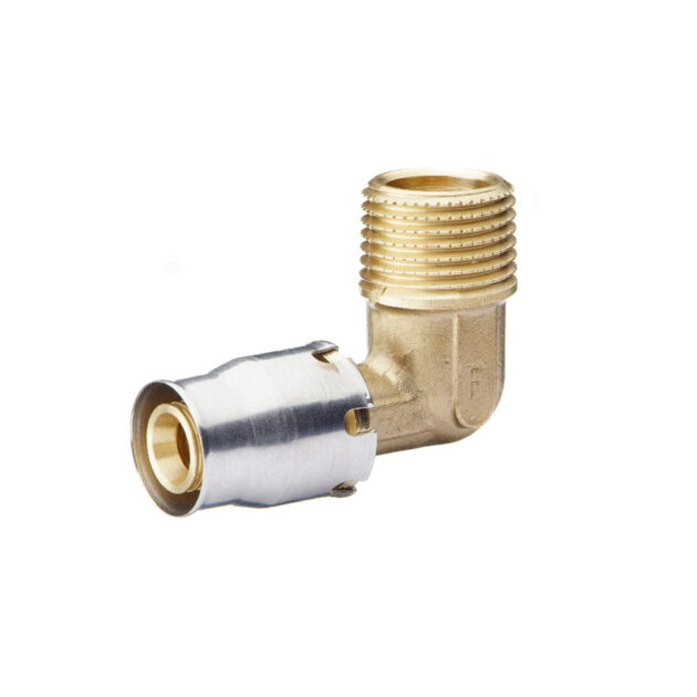 Cot prin impingere (Push-fit) la 90° filet exterior din alama 20 mm - 3/4" FE, FRANKISCHE - ALPEX-PLUS