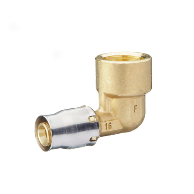 Cot prin impingere (Push-fit) la 90° filet interior din alama  20 mm - 1/2" FI, FRANKISCHE - ALPEX-PLUS