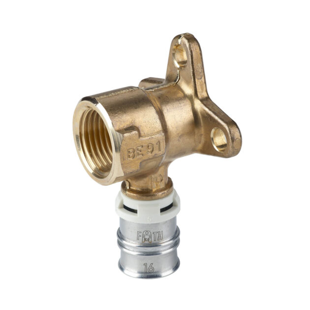 Cot sertizare cu prindere pe perete din alama, 16 x 1/2” - 78 mm FRANKISCHE - ALPEX-DUO