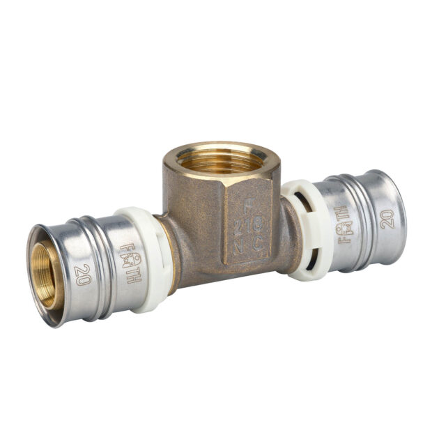 Teu sertizare cu filet interior din alama 20 - 3/4" - 20 mm FRANKISCHE - ALPEX-DUO
