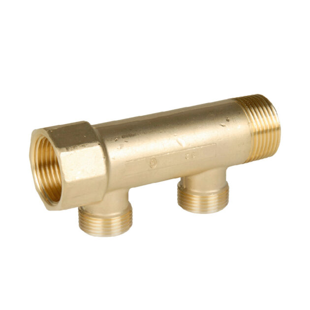 Distribuitor din alama FRANKISCHE pentru instalatii sanitare ALPEX-DUO-1”x2 cai