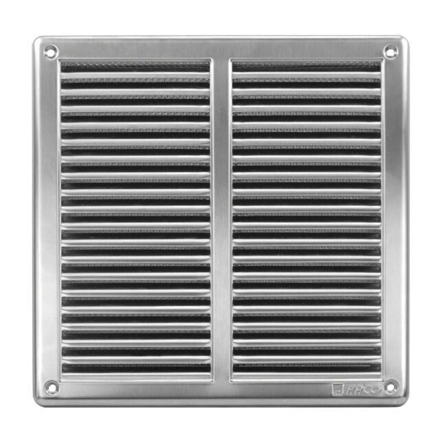 Rama de aerisire din otel inox cu plasa NVM HACO-150 x 150 mm