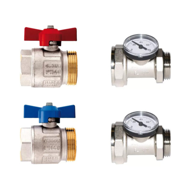 Set de robineti cu olandez ITAP pentru distribuitoare, 1”