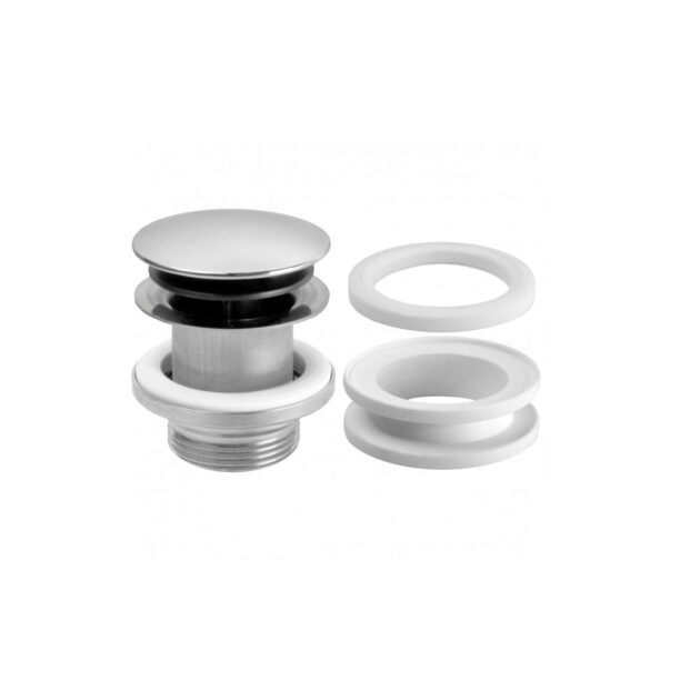 Ventil chiuveta universal McALPINE 5/4” cu Click, capac otel inoxidabil