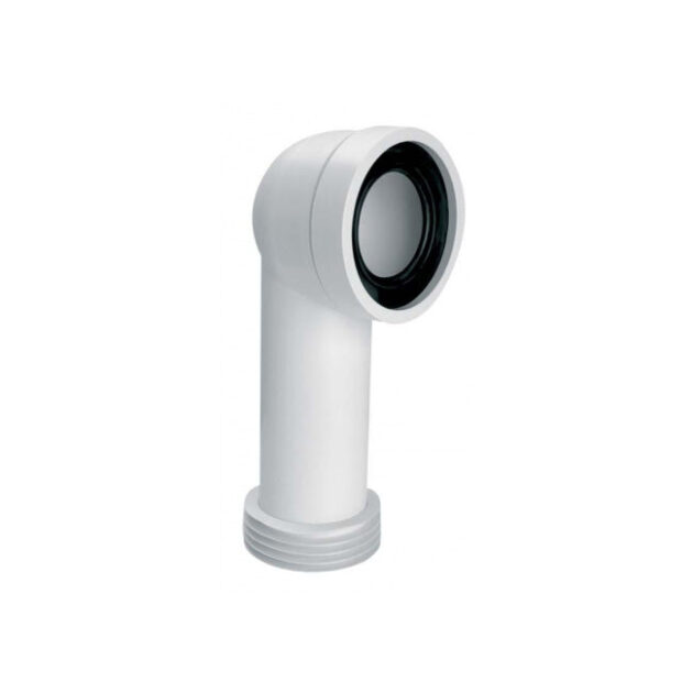 Racord WC McALPINE cotit, DN100, L 285 mm-Ø100 mm + DN100 (Ø110 mm), L = 285 mm