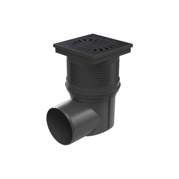 Receptor de exterior MCH cu iesire orizontala D110 cu gratare din plastic/otel inox/fonta-KVB 110 S-LI - fonta