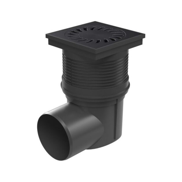 Receptor de exterior MCH cu iesire orizontala D110 cu gratare din plastic/otel inox/fonta-KVB 110 V-LI - fonta