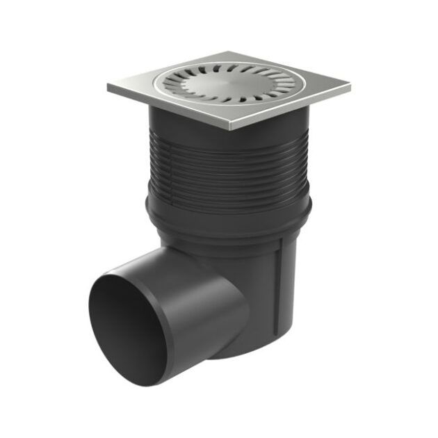 Receptor de exterior MCH cu iesire orizontala D110 cu gratare din plastic/otel inox/fonta-KVB 110 V-N - otel inox