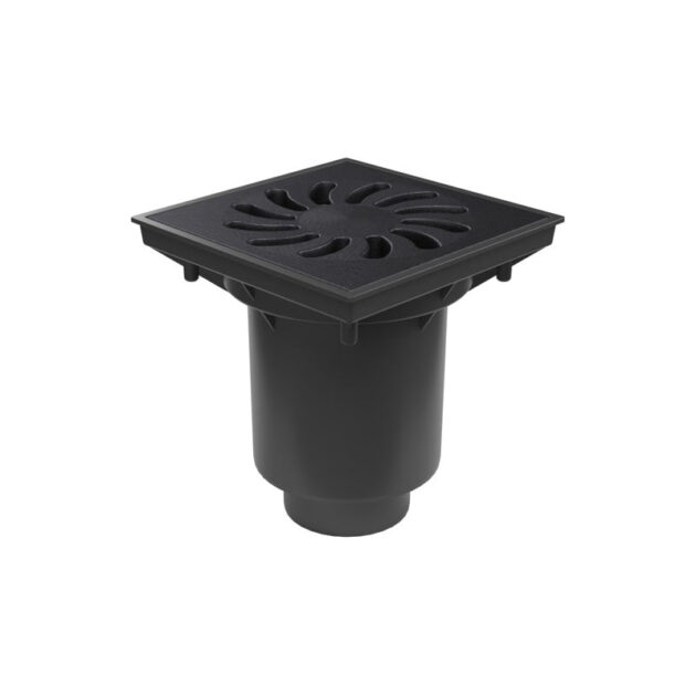 Receptor de exterior MCH cu iesire verticala D160 cu gratare din fonta /plastic-KVS 160 S-LI - fonta