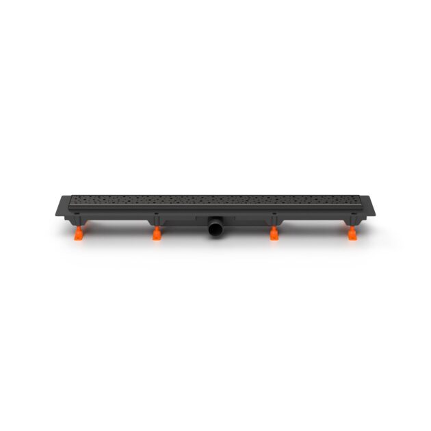 Rigola neagra de interior MCH SQUARE cu gratar de otel inoxidabil 850mm (mata)