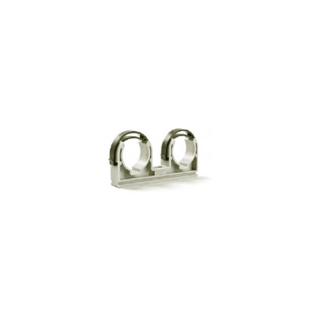 Clema dubla cu eclisa MCH pentru fixarea tevilor de plastic- set 50 buc