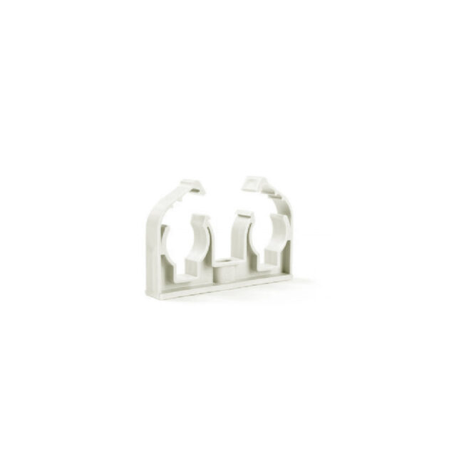 Clema dubla MCH cu inchizatoare pentru fixarea tevilor de cupru-set 50 buc-2x22 mm