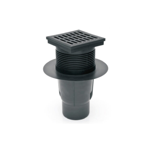 Receptor de exterior/interior MCH cu iesire verticala D110 cu gratare din plastic/otel inox/fonta-KVS 110 S-P - plastic