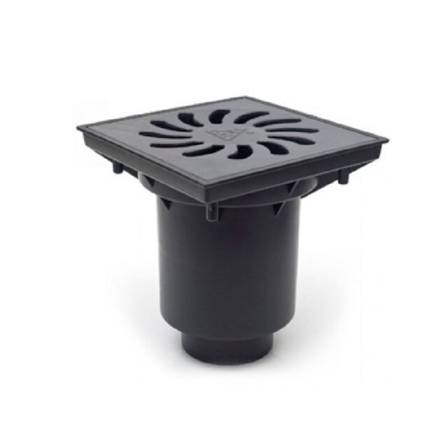Receptor de exterior MCH cu iesire verticala D160 cu gratare din fonta /plastic-KVS 160 S-P - plastic