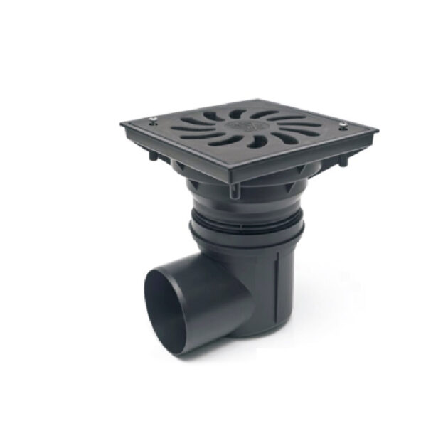 Receptor de exterior MCH cu iesire orizontala D110/250 cu gratare din fonta / plastic-KVB 110/250 S-LI+Z - fonta cu suruburi