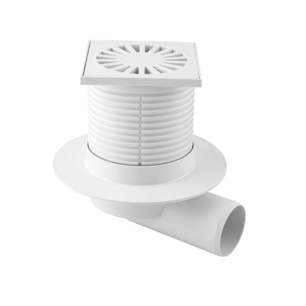 Sifon de pardoseala MCH cu iesire orizontala DN 50/H reglabil- plastic cu guler