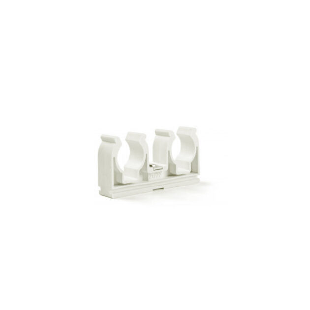 Clema MCH dubla cu surub de metal M6 pentru fixarea tevilor de cupru-2x18 mm