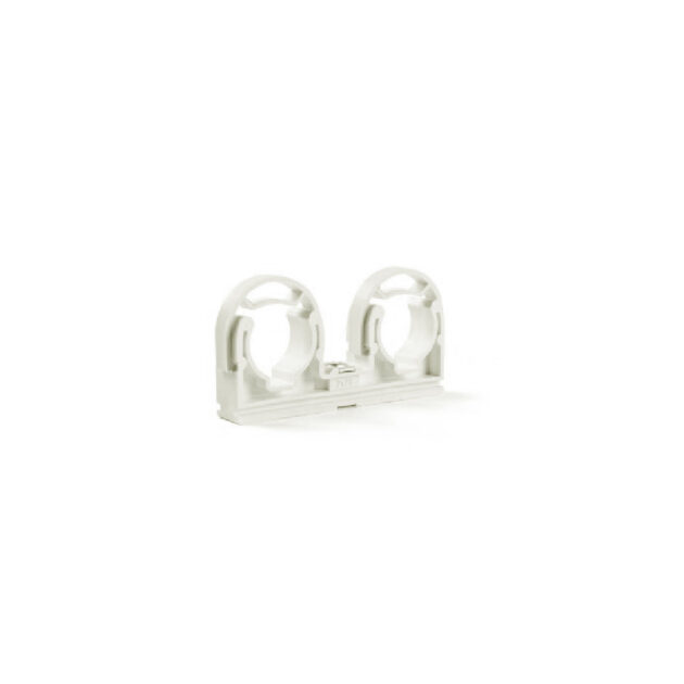 Clema dubla MCH cu eclisa si surub de metal M6 pentru fixarea tevilor de cupru 2x28 mm