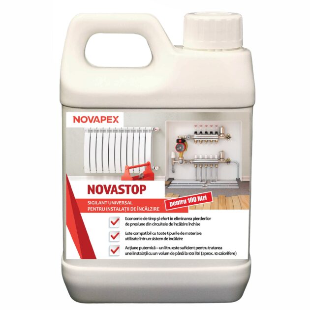 Sigilant universal NOVASTOP pentru instalatii de incalzire, 1 litru