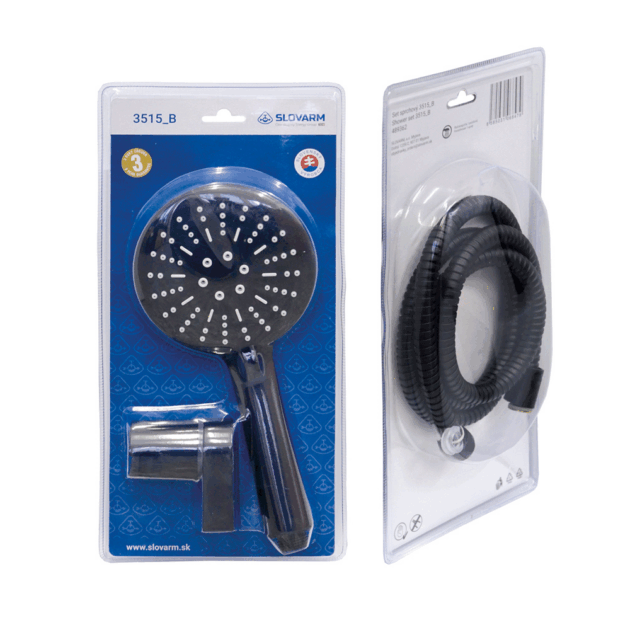 Set furtun dus, suport si para, negru mat 3515_B, Slovarm