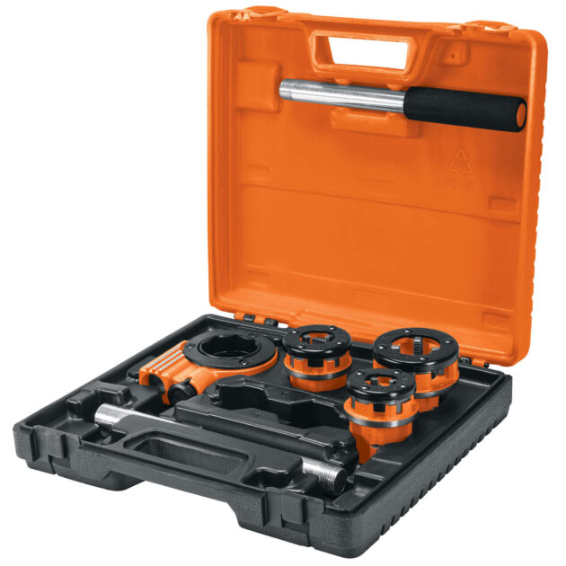 Trusa profesionala filiera tevi 1/2"-1", cu 4 filiere si clichet - Truper