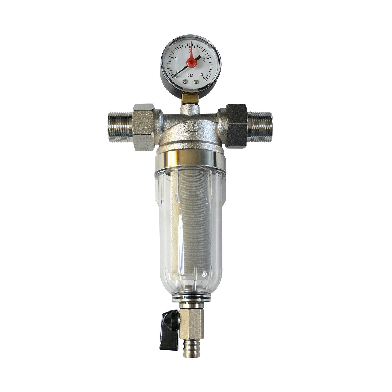 Filtru apa cu autocuratare si manometru 1/2”, Land-Tech