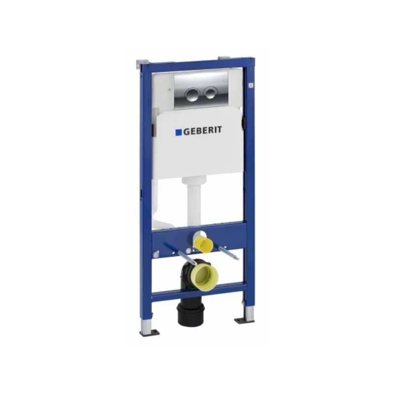 Set rezervor WC incastrat Geberit, Duofix, cu set de fixare si clapeta Delta 20, pentru vas WC suspendat