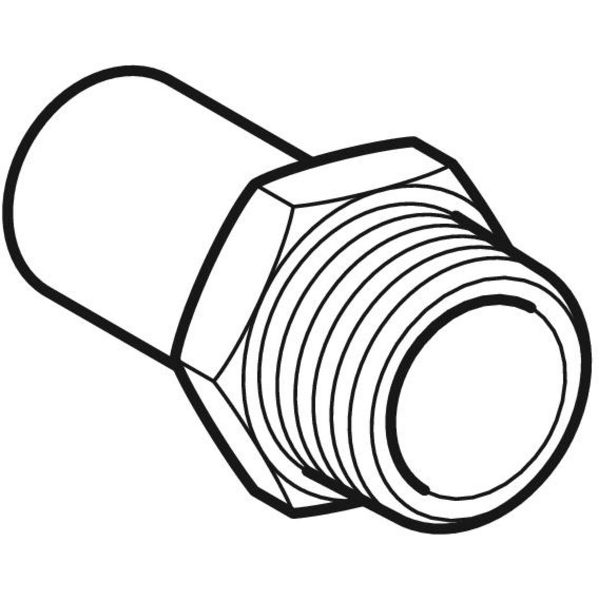Adaptor Geberit Mapress Oţel-Carbon cu filet exterior şi capăt drept: d=22mm R=1/2″ - imagine 3