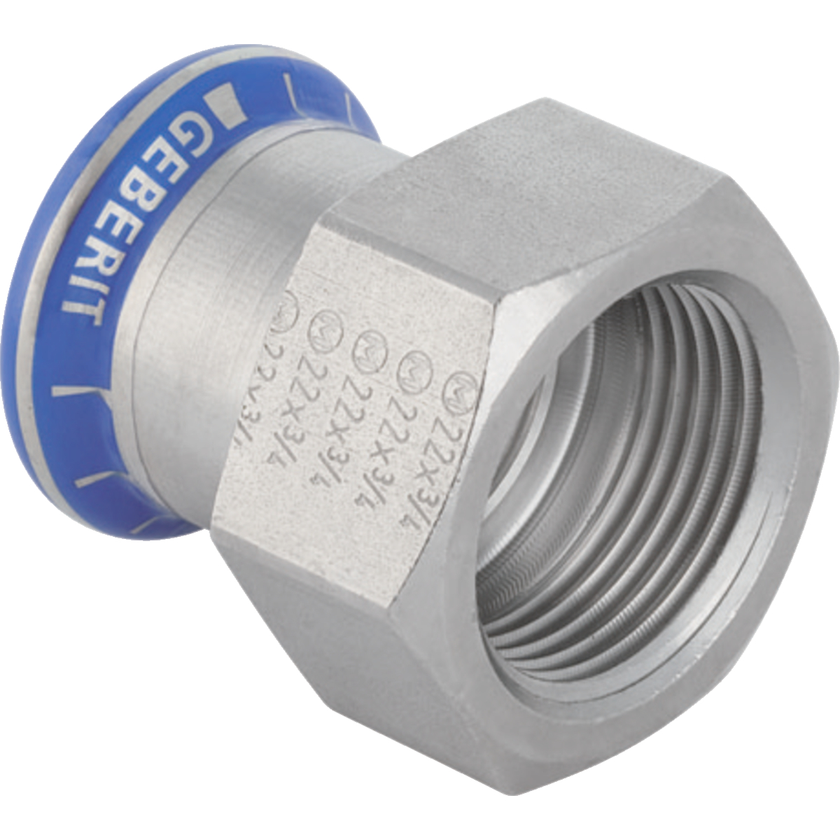 Adaptor Geberit Mapress Oţel-Inox cu filet interior (fără silicon): d=28mm Rp=1 1/4″