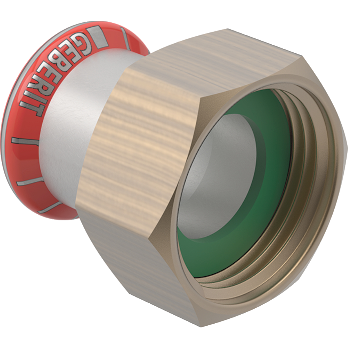Adaptor Geberit Mapress Oţel-Carbon cu piuliţă (FKM albastru): d=15mm di=13mm G=3/4″