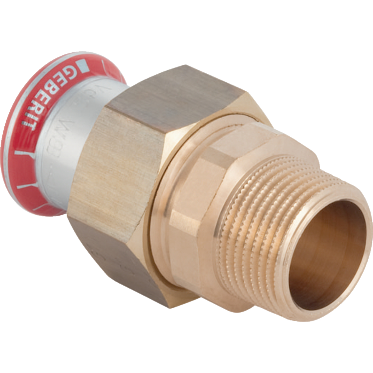 Adaptor cu filet Geberit Mapress Oţel-Carbon cu filet exterior (FKM albastru): d=22mm R=3/4″