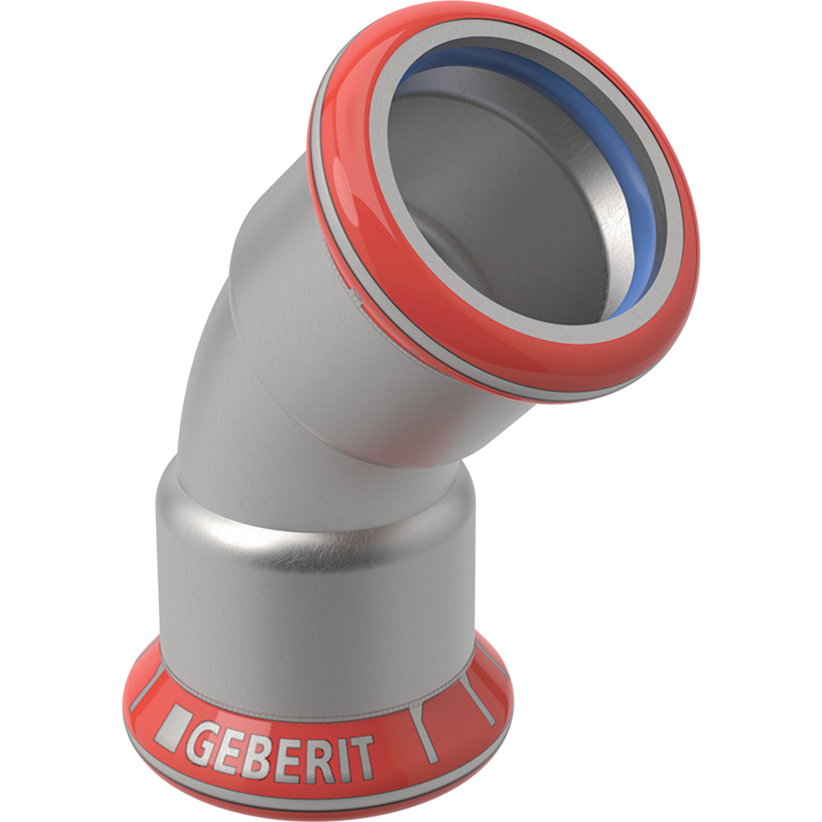 Cot Geberit Mapress Oţel-Carbon (FKM albastru): 45° d=22mm