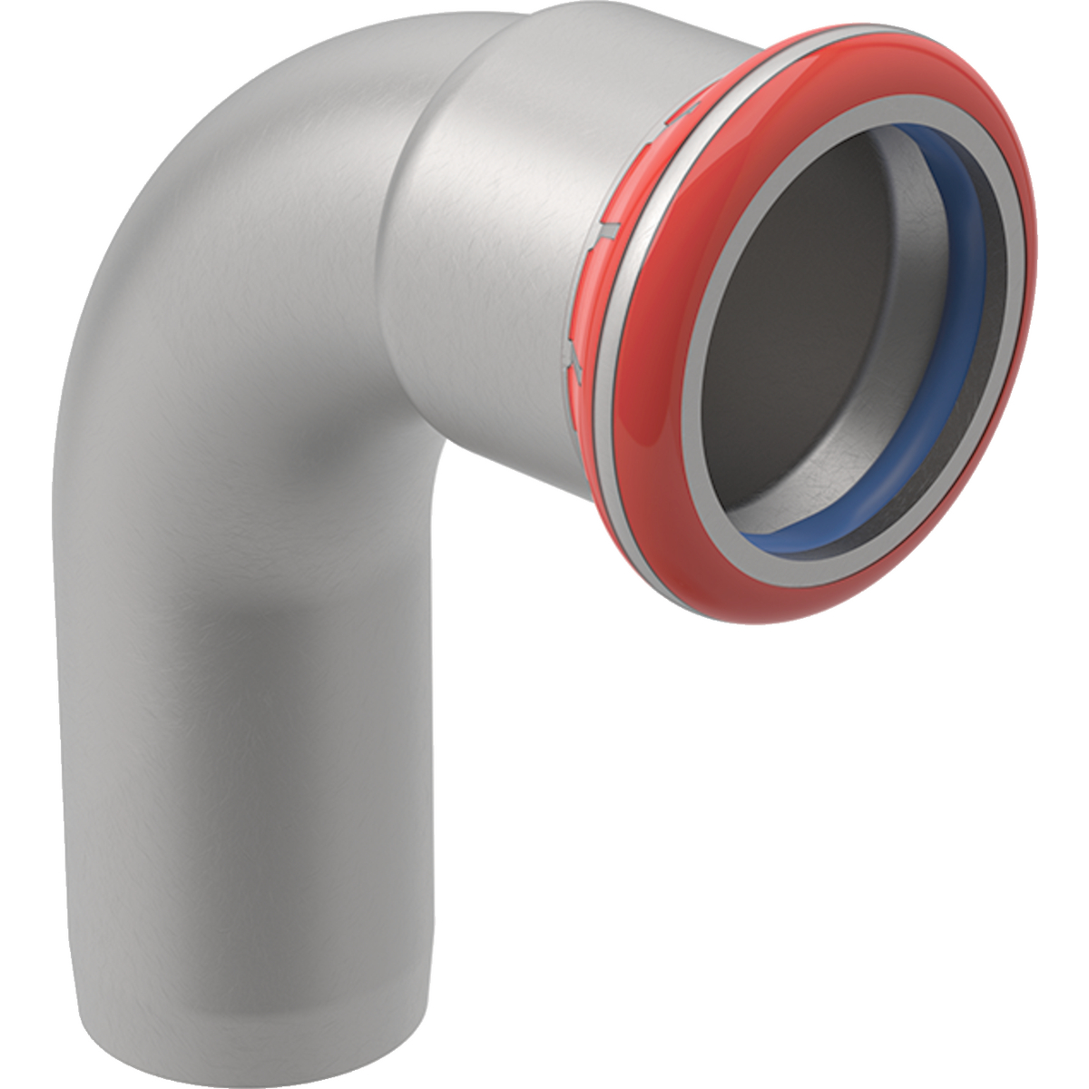 Cot Geberit Mapress Oţel-Carbon cu capăt drept (FKM albastru): 90° d=28mm