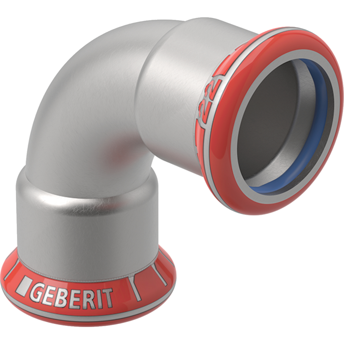 Cot Geberit Mapress Oţel-Carbon (FKM albastru): 90° d=35mm