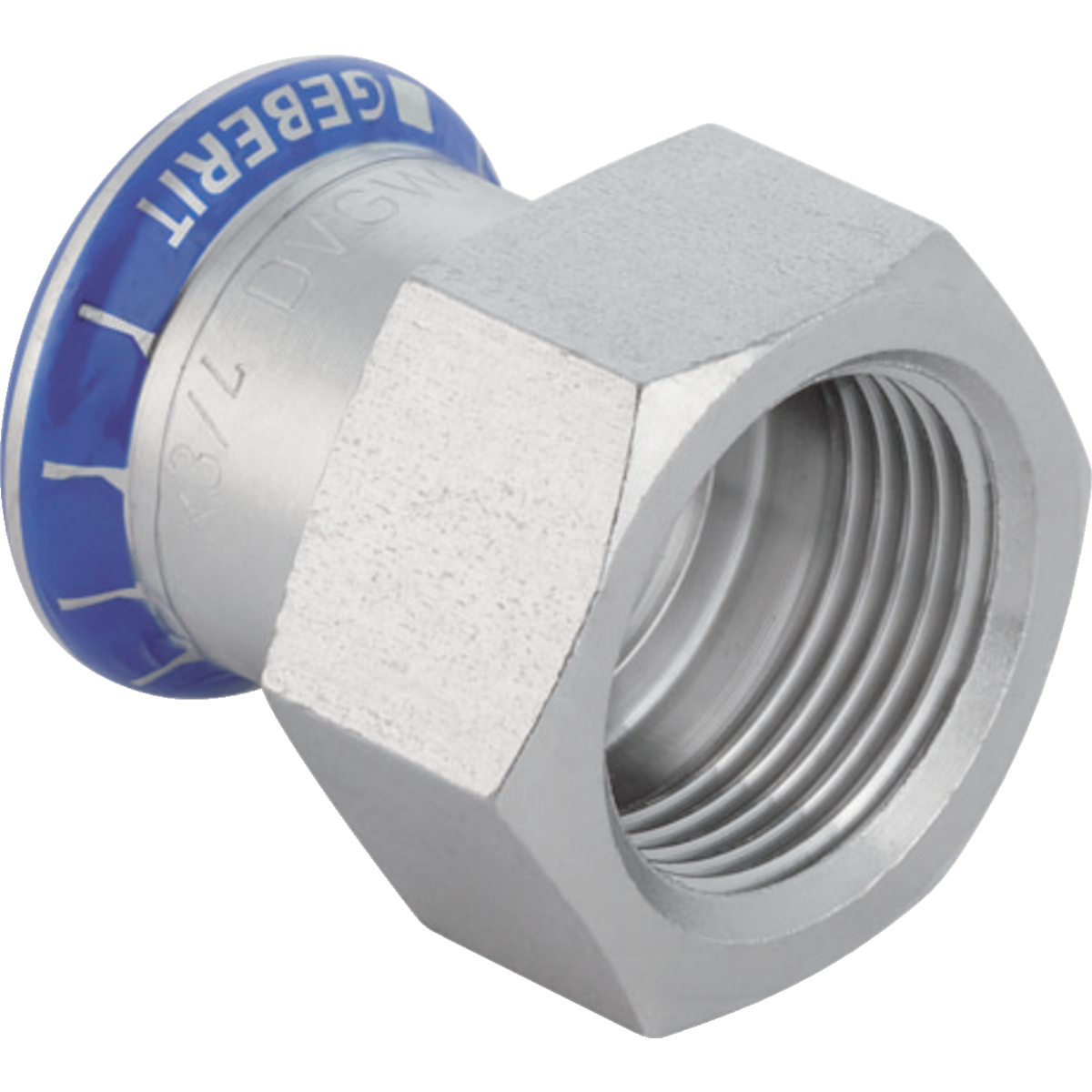 Adaptor Geberit Mapress Oţel-Inox cu filet interior: d=22mm Rp=3/4″