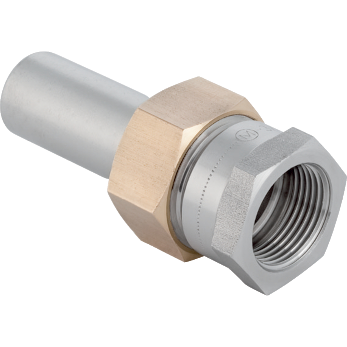 Adaptor cu filet Geberit Mapress Oţel-Inox cu filet interior şi capăt drept: d=54mm Rp=2″