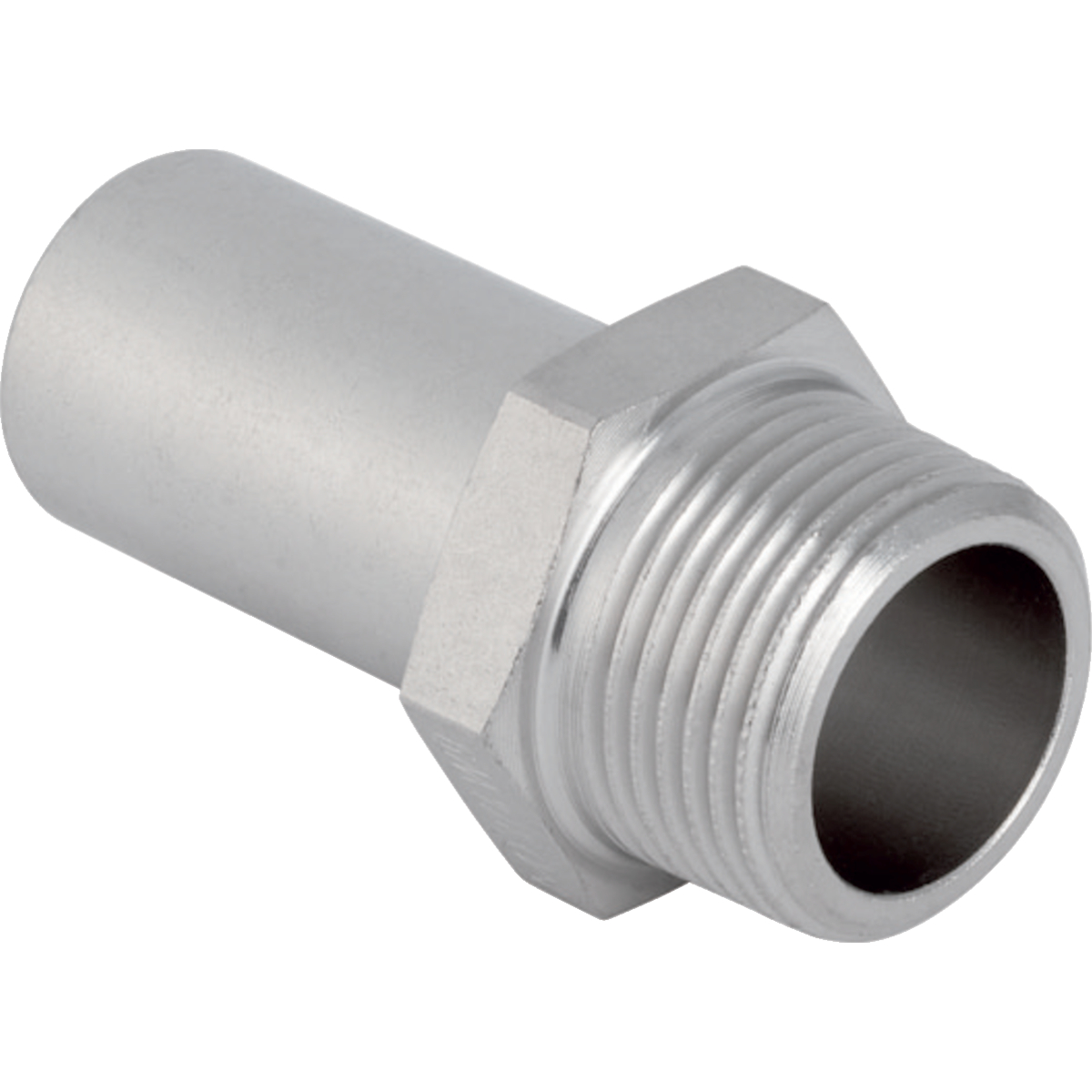 Adaptor Geberit Mapress Oţel-Inox cu filet exterior şi capăt drept: d=54mm R=2″