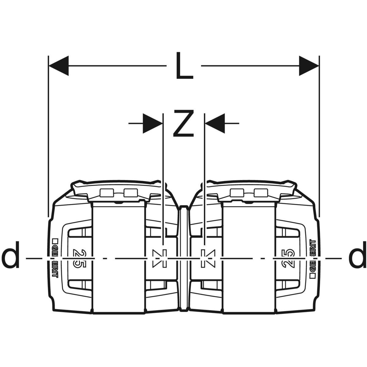 Mufă Geberit FlowFit: Material=PPSU d=50mm - imagine 2