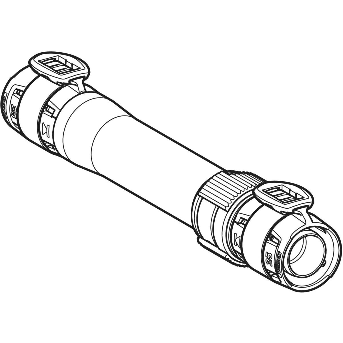 Mufă lungă Geberit FlowFit: Material=Bronz silicat fără plumb d=40mm - imagine 3