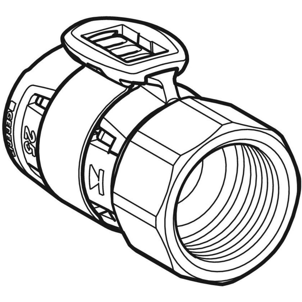 Adaptor Geberit FlowFit cu filet interior: Material=Bronz silicat fără plumb d=25mm Rp=1″ - imagine 3