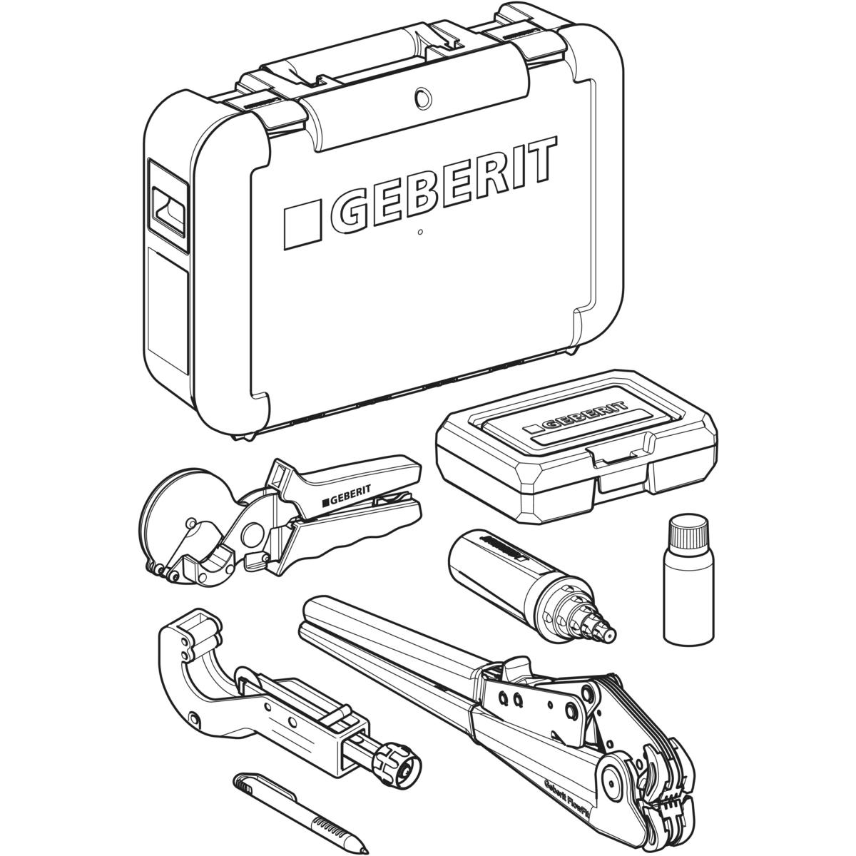 Set de reumplere Geberit FlowFit pentru PowerTest: d=16/20/25/32/40mm