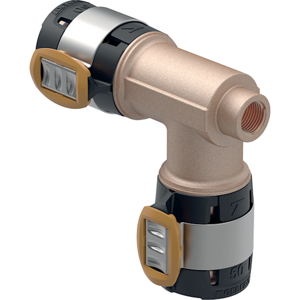 Teu Geberit FlowFit cu filet interior pe lateral: d=50mm Rp=1/2″